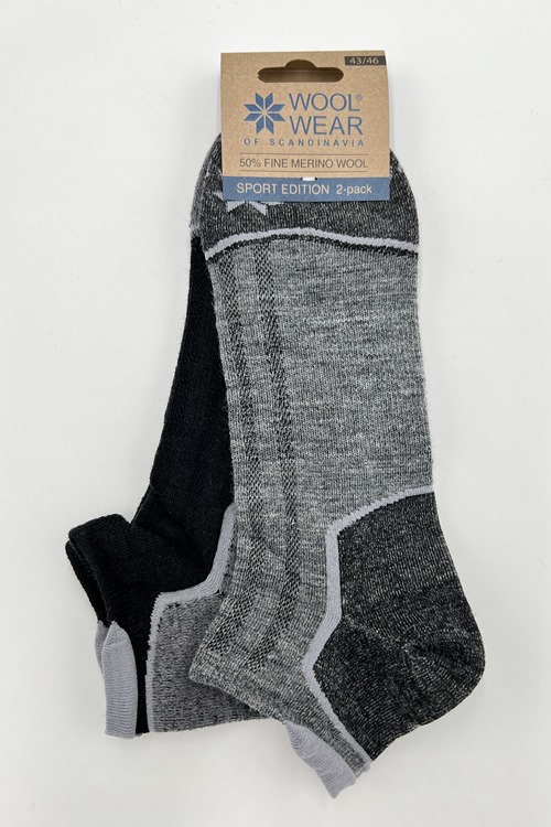 2-pack Merino footies Sport Edition aus 64% merinowolle von WOOLWEAR of Scandinavia